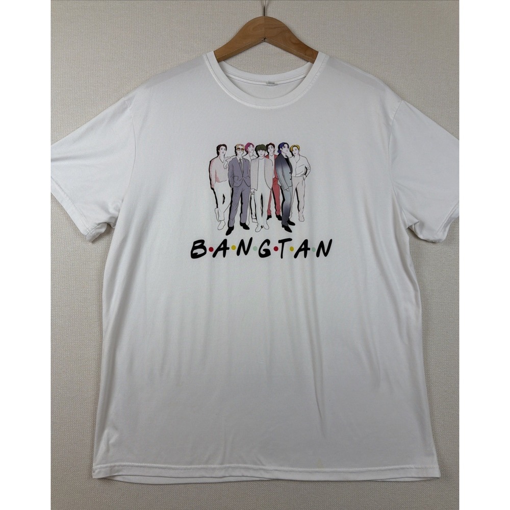 Bangtan Graphic Tee Shirt Size 3X Kpop Fan Shirt Band Music Classic White